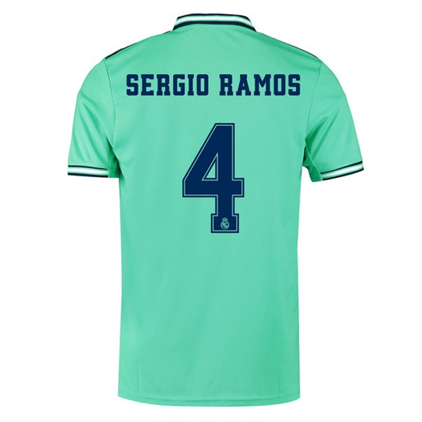 Camiseta Real Madrid NO.4 Sergio Ramos Tercera equipación 2019-2020 Verde